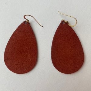 Nickel & Suede Small Ginger Teardrops